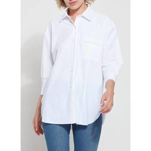 Lysse Short Sleeve Parker Button Down in Off White main image 1